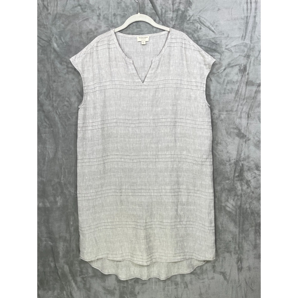 Eileen Fisher Sleepwear by Garnet Hill  Women XL Organic-Linen Caftan Midi Dress